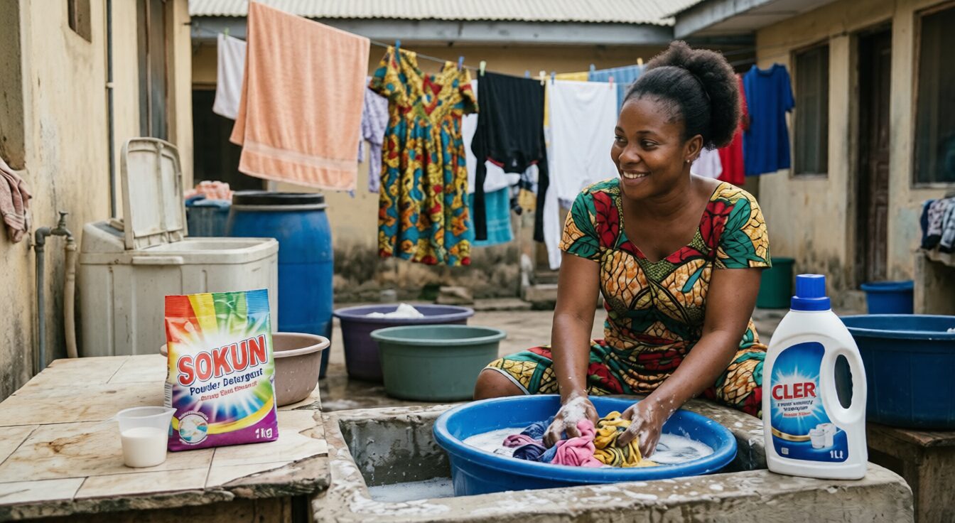 Powder vs Liquid Detergent Nigeria: Which One Actually Cleans Better in Nigerian Homes? Comparison chart of powder vs liquid detergent Nigeria.