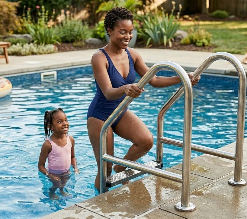 Safety First: How a 4-Step Pool Ladder Prevents Pool Accidents