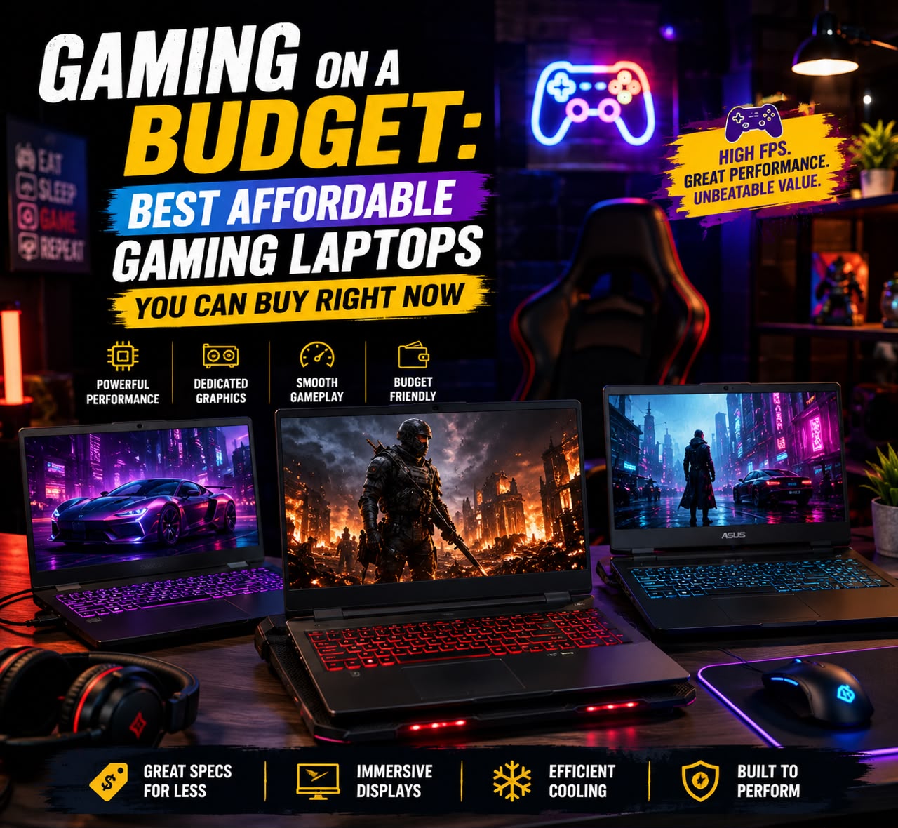 Best affordable and high performance gaming laptops for budget gamers
