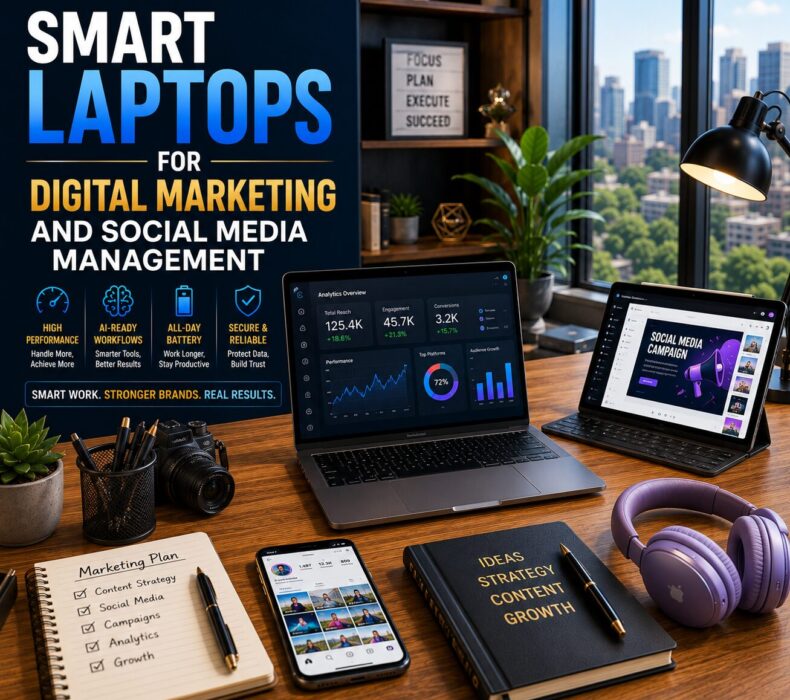 Smart Laptops for Digital Marketing and Social Media Management