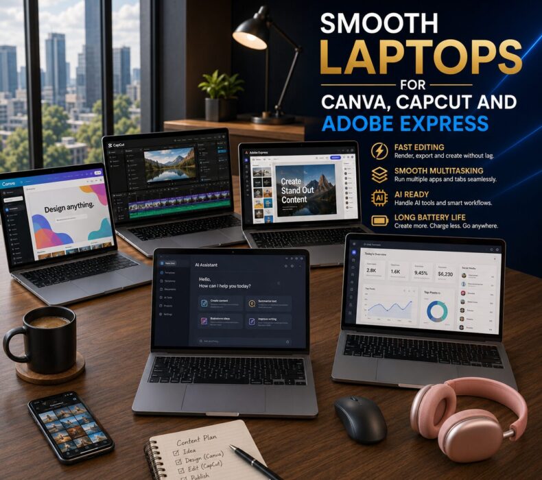 Smooth Laptops for Canva, CapCut and Adobe Express