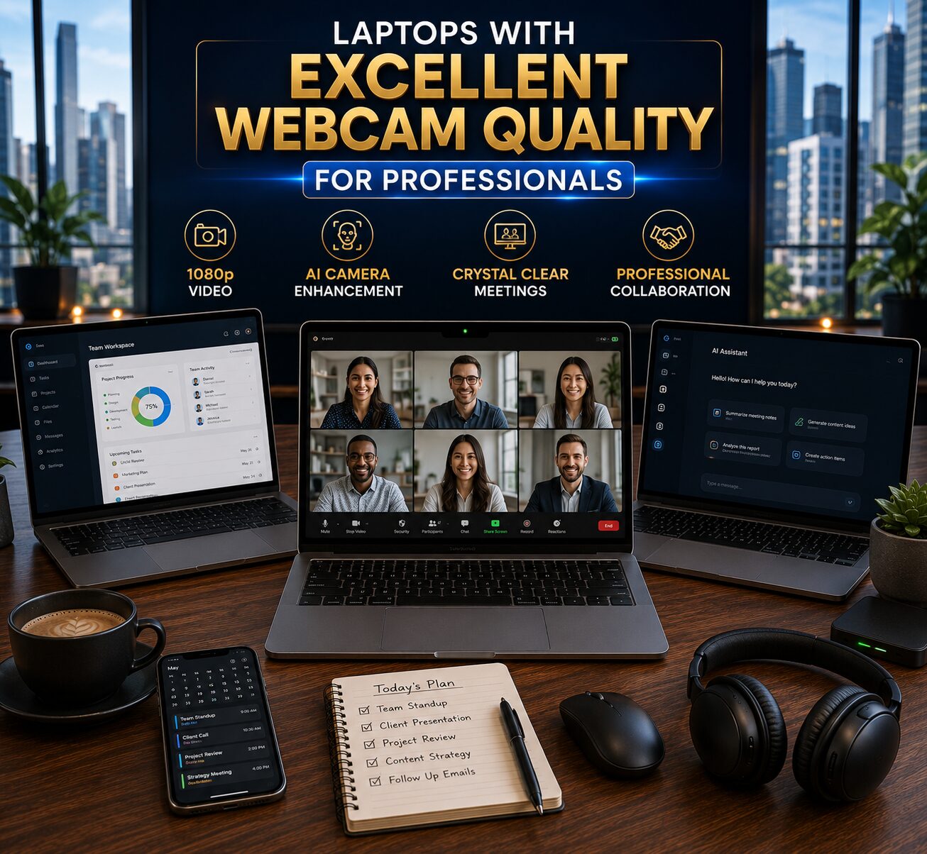 Laptops With Excellent Webcam Quality for Professionals Premium laptop featuring excellent webcam quality for professional video meetings, remote work, and virtual collaboration.