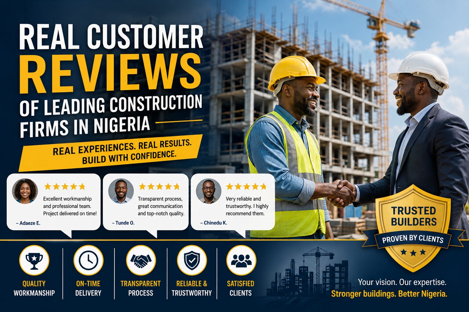 Real Customer Reviews of Leading Construction Firms in Nigeria Real Customer Reviews of Leading Construction Firms in Nigeria