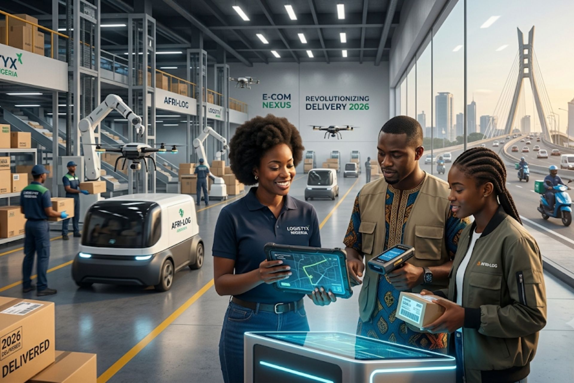 Emerging Nigerian Logistics Brands Revolutionizing Delivery and E-Commerce in 2026 Emerging Nigerian logistics brands delivery vans operating in urban Lagos traffic