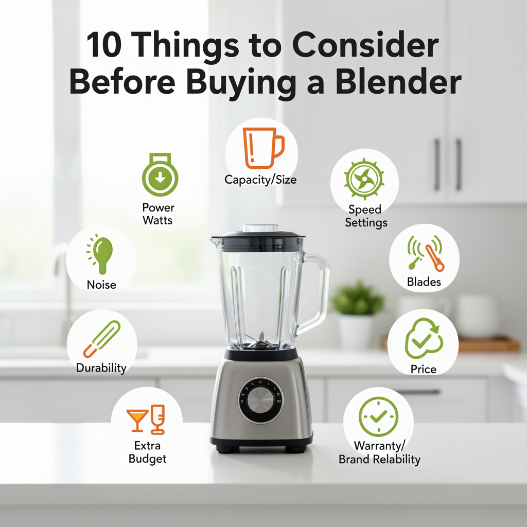 10 Things to Consider Before Buying a Blender for choosing the best kitchen appliance