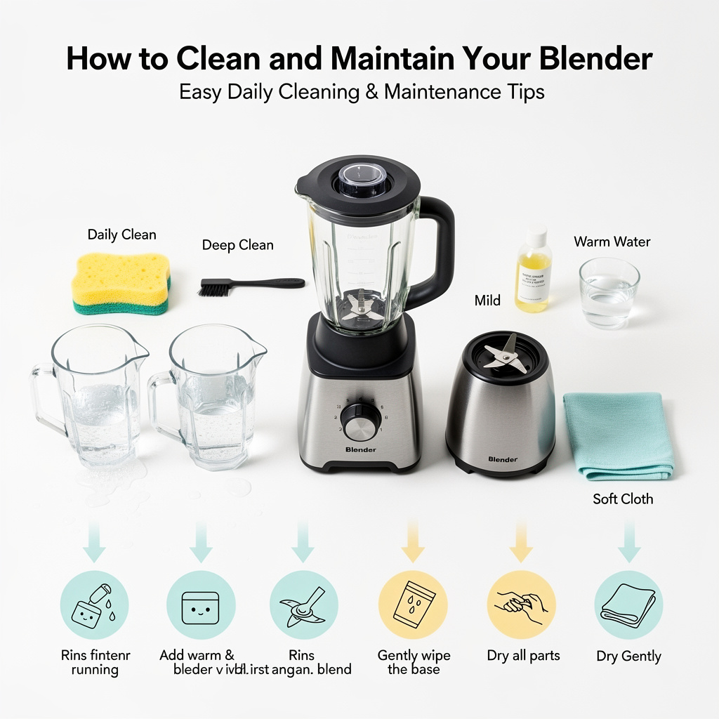 How to Clean and Maintain Your Blender for Long-Lasting Performance with easy daily cleaning and maintenance tips