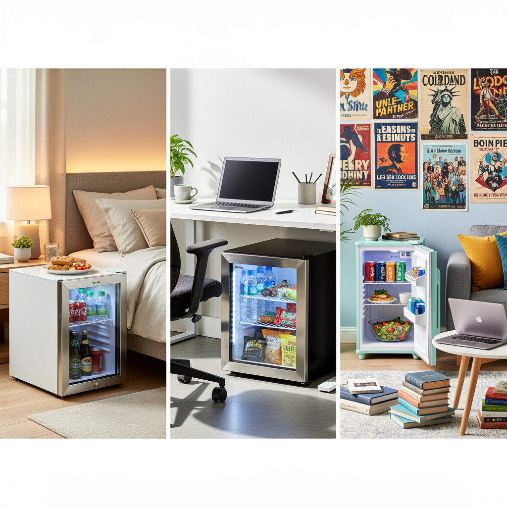 Mini Refrigerators for Bedrooms, Offices, and Student Apartments Mini Refrigerators for Bedrooms, Offices, and Student Apartments featuring compact energy-efficient refrigerators in modern living spaces.