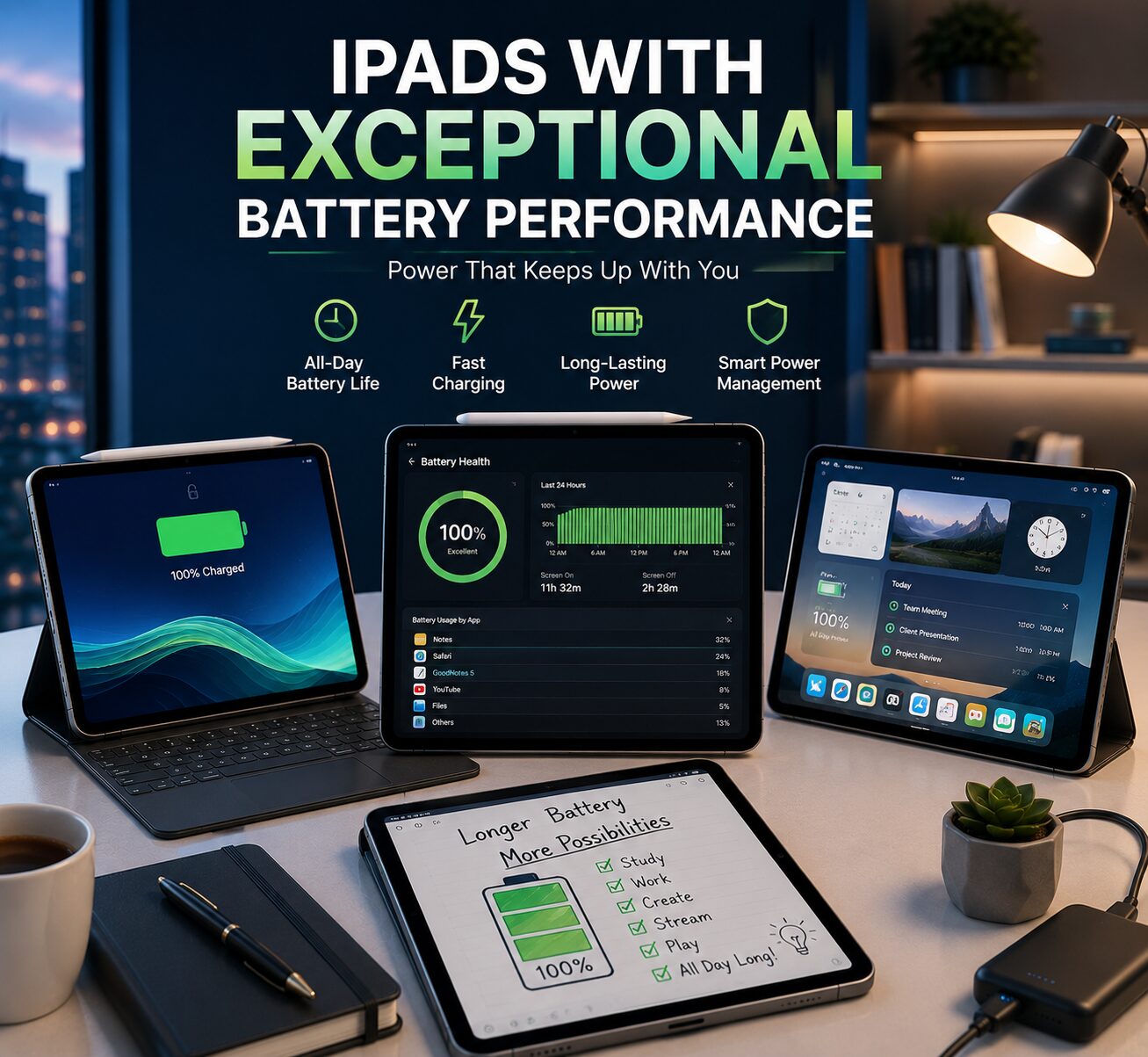 iPads With Exceptional Battery Performance – Power That Lasts All Day