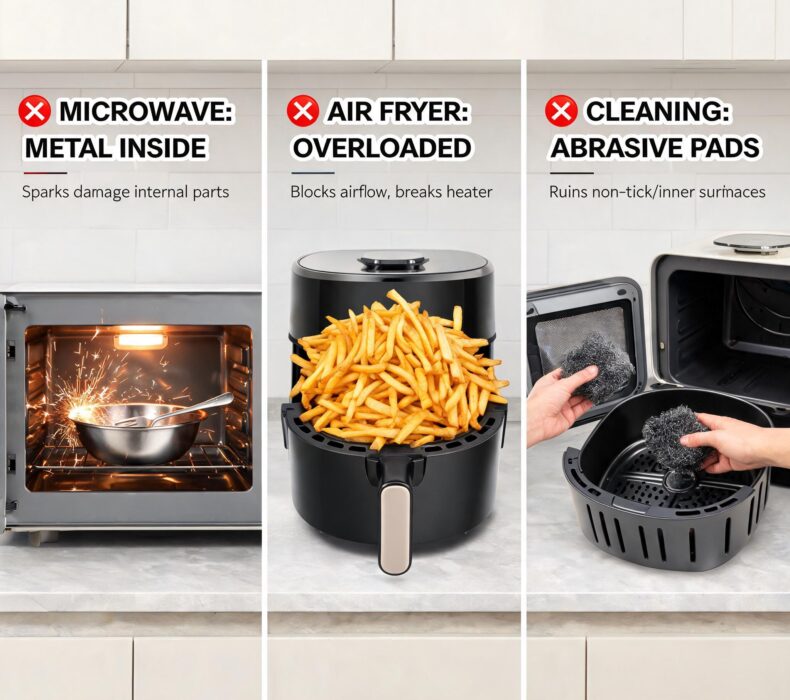 Wrong ways of using microwave and air fryer that can damage it