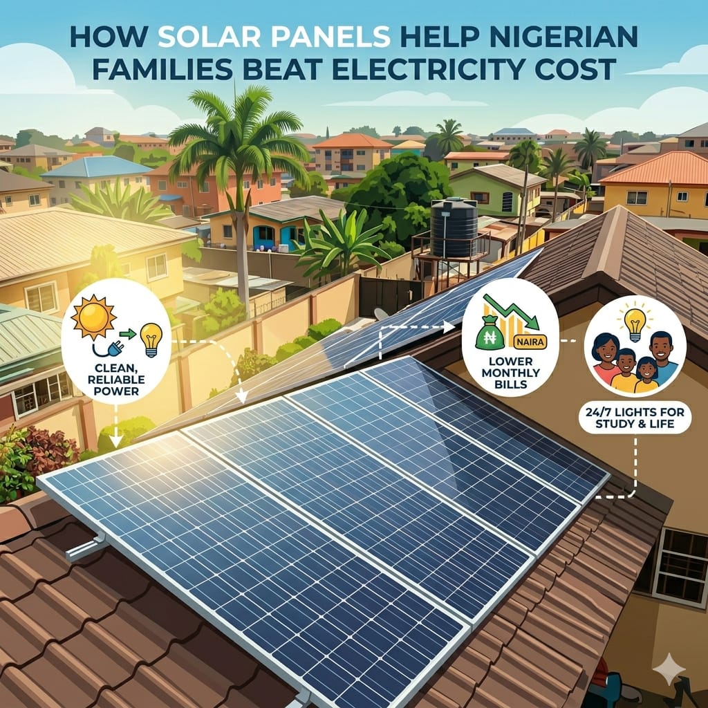 How Solar Panels Help Nigerian Families Beat Rising Electricity Costs through clean and affordable energy