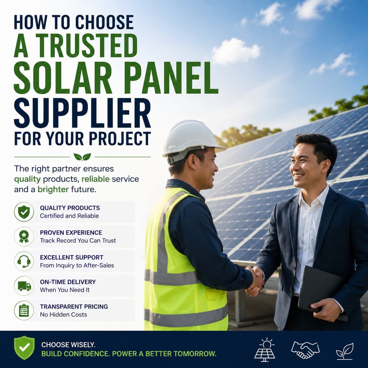 How to Choose a Trusted Solar Panel Supplier for Your Project with quality solar panels and professional support