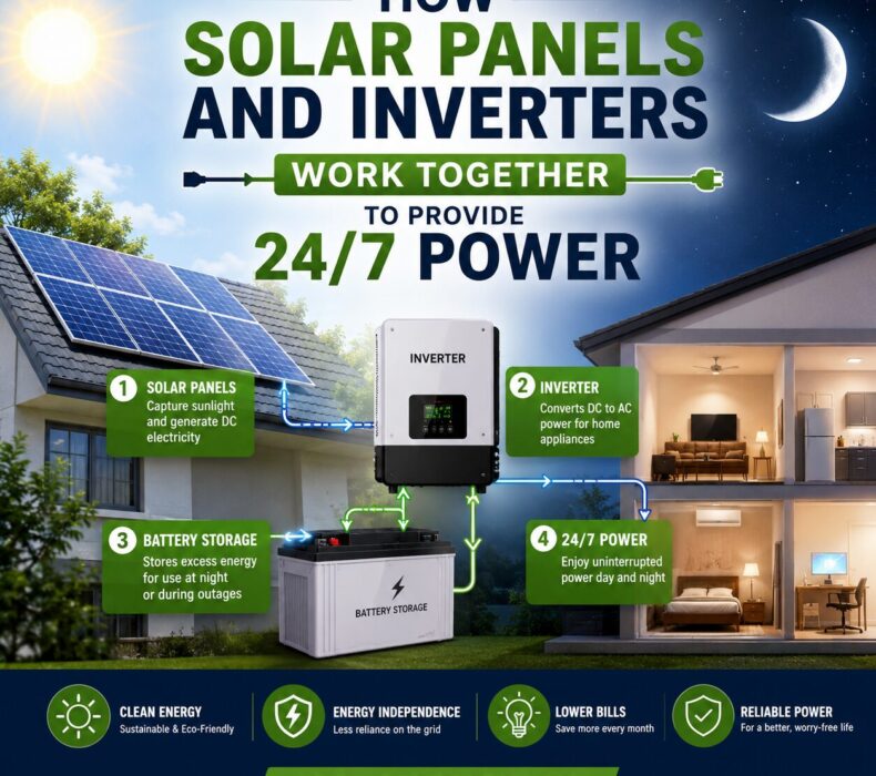 How Solar Panels and Inverters Work Together to Provide 24/7 Power