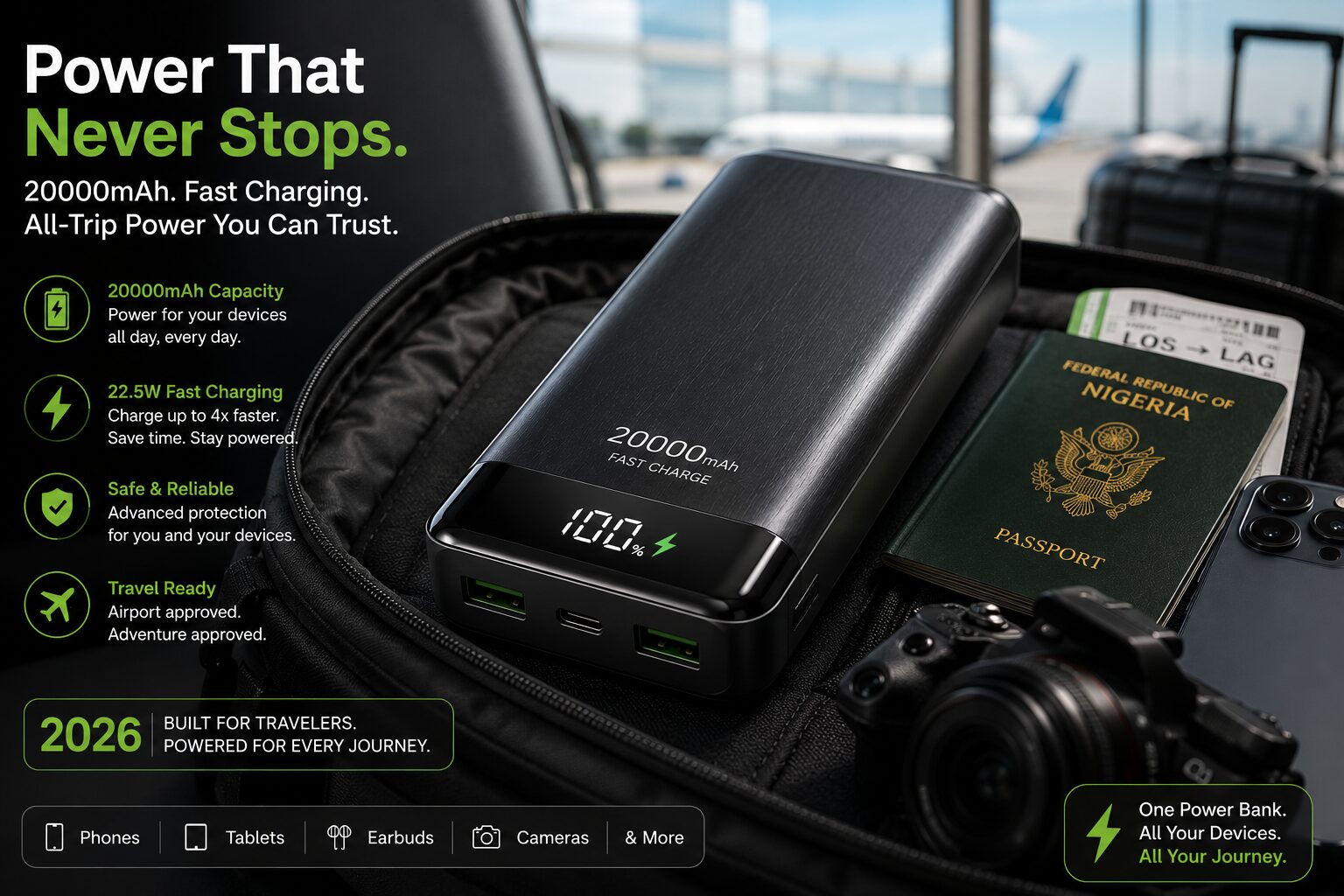 High-Capacity Power Banks for Travelers 2026 – Top Reliable and Long-Lasting Portable Chargers for Nigerian Travelers and Adventurers