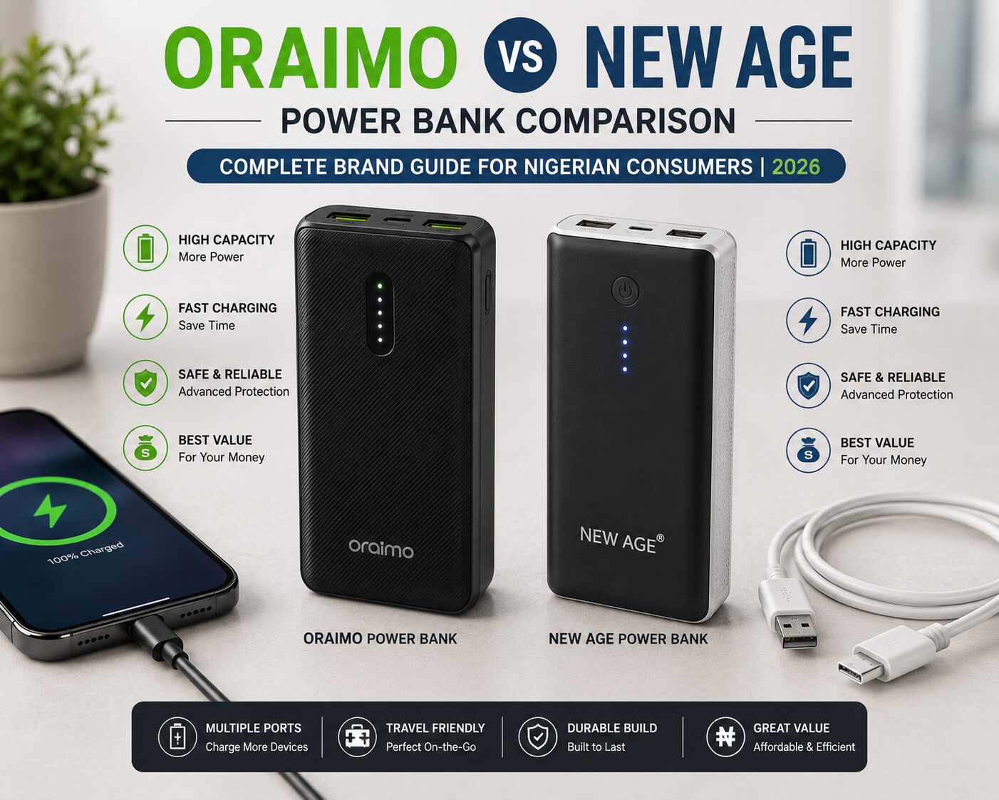 Oraimo vs New Age Power Banks Complete Comparison Guide 2026 – Which Brand Offers Better Value Performance and Reliability for Nigerian Consumers