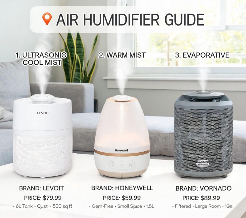 How Much Does an Air Humidifier Cost: Price, Types and Brands