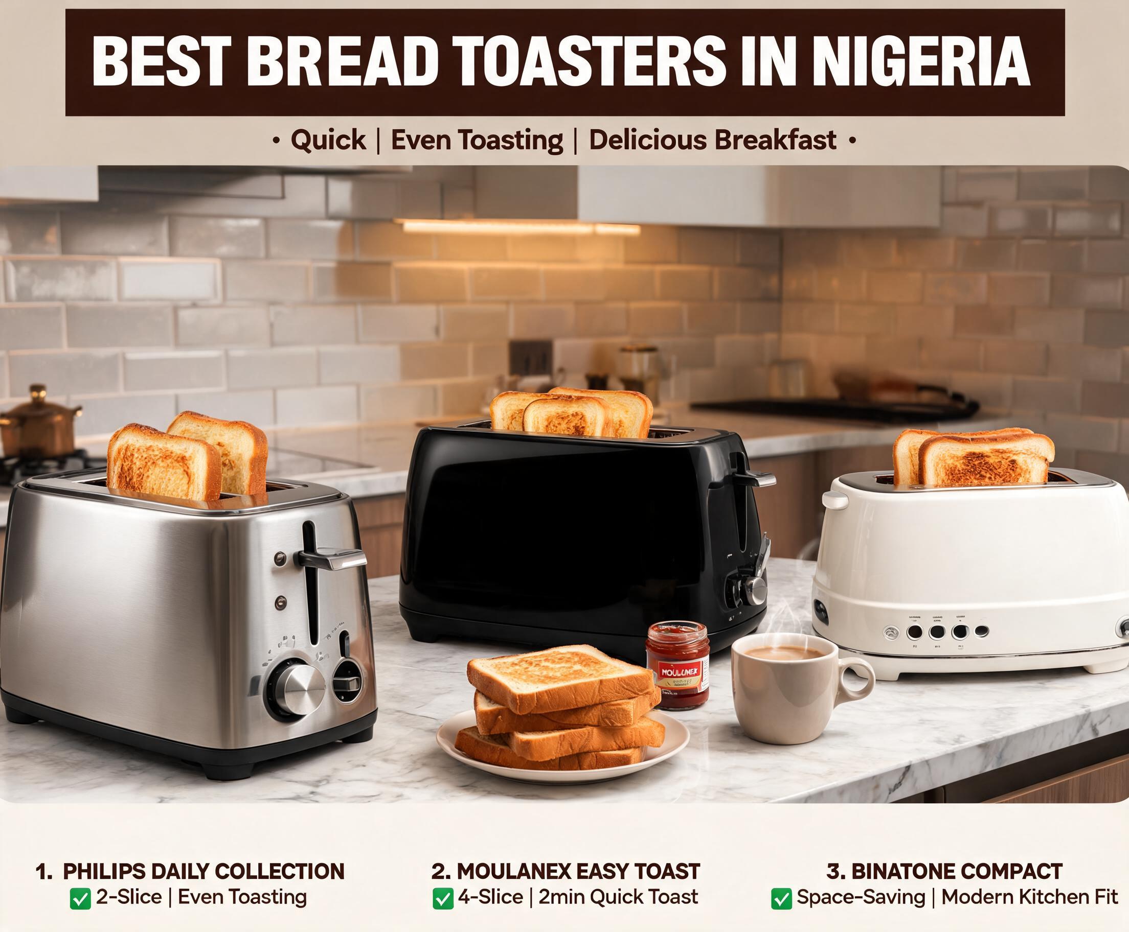 Best Bread Toasters in Nigeria Best Bread Toasters in Nigeria for quick, even, and delicious breakfast toast in modern kitchens.