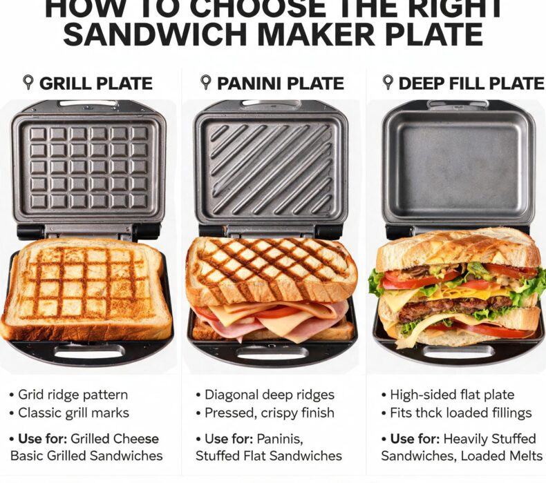 How to Choose the Right Sandwich Maker Plate: Grill, Panini, or Deep Fill