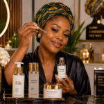 The Ultimate Guide to Layering Peptide Serum for Healthier, Younger-Looking Skin African woman applying peptide serum for healthier, younger-looking glowing skin during a skincare routine.