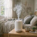 The best humidifiers for dry skin, congestion and better sleep in a modern bedroom creating healthy indoor humidity
