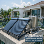 Solar Water Heater Brands and Prices in Nigeria Solar water heater brands and prices in Nigeria showing rooftop solar collectors and hot water storage tanks for modern homes