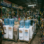 Tokunbo water dispensers in Nigeria: shops and prices showing foreign-used hot and cold water dispensers displayed in a Nigerian appliance shop