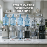 Top 7 water dispenser brands and the type they sell featuring hot, cold, top-loading and bottom-loading water dispensers