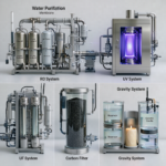 Types of Water Purifiers and How They Work Types of Water Purifiers and How They Work showing RO, UV, UF, carbon, and gravity water purification systems