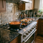 Modern gas burner with oven for cooking and baking in a Nigerian kitchen