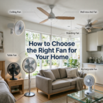 How to Choose the Right Fan for Your Home by comparing standing, ceiling, table, wall-mounted and rechargeable fans